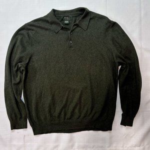 Cotton cashmere sweater, polo style
